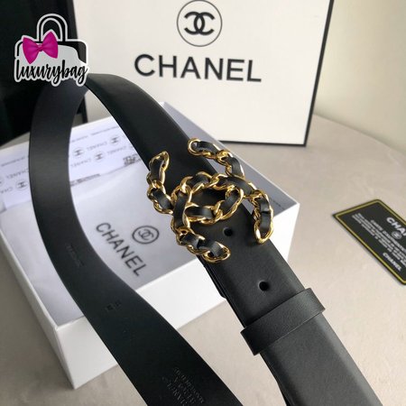 Chanel Black Belt 3.0cm