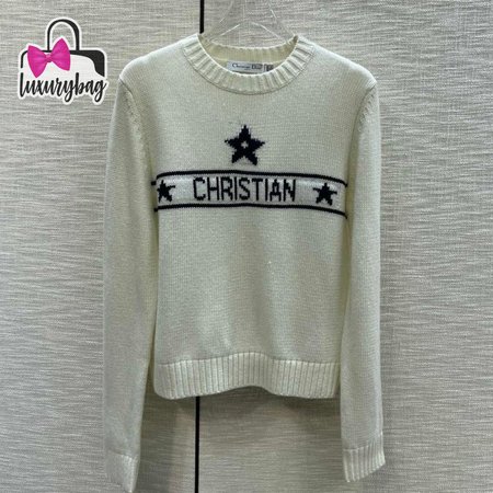 Dior Round Collar Star Cardigan Sweater