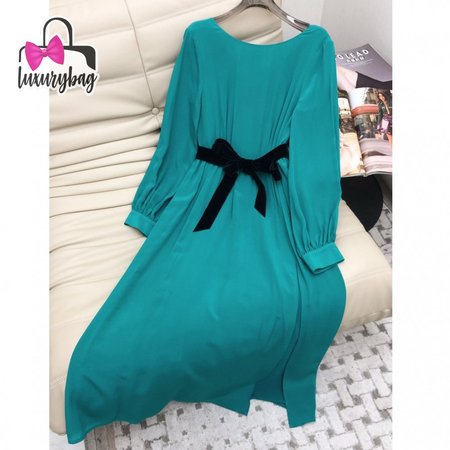 Gucci V-Neck Dress Green