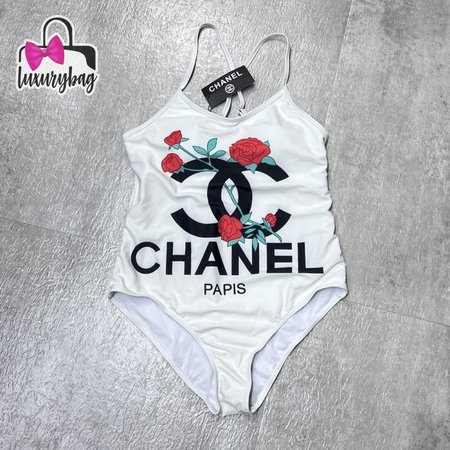 Chanel White One-Piece Swimsuit