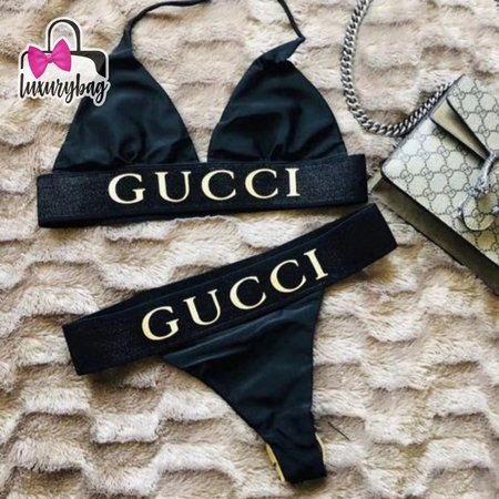 Gucci Black Two-Piece Swimsuit