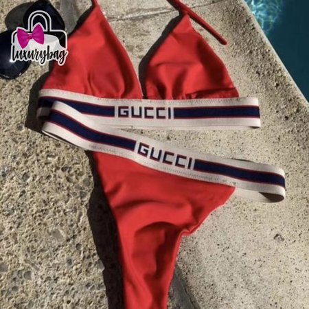 Gucci Red Two-Piece Swimsuit