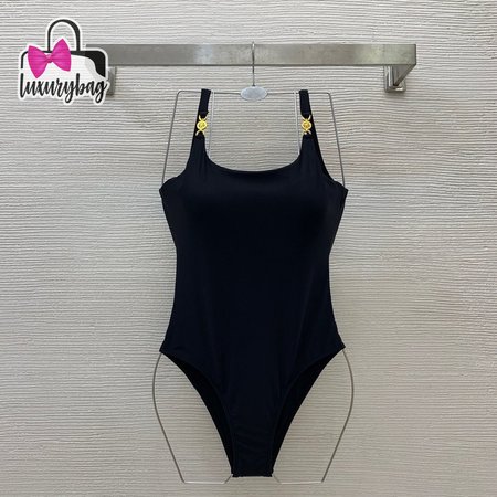 Versace Black U-Neck One-Piece Swimsuit