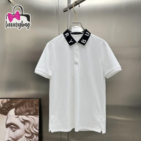 Burberry Ryland Collar Logo Polo White/Black