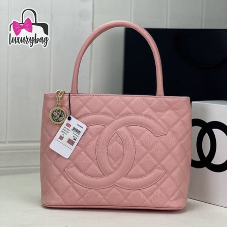 Chanel Caviar Quilted Petit Shopping Tote Pst Pink