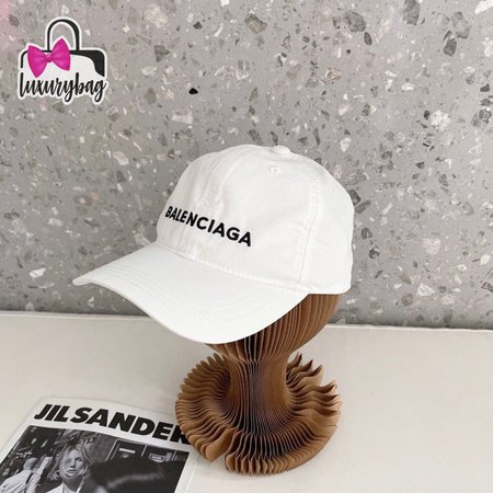 Balenciaga Logo Cap White/Black