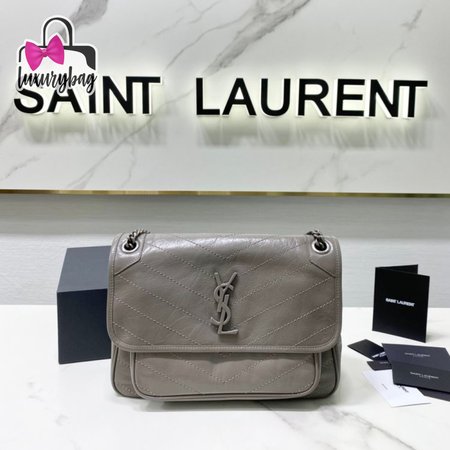 Saint Laurent Gray Niki Shoulder Bag