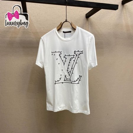 stitch print embroidered t-shirt white 1a96l1