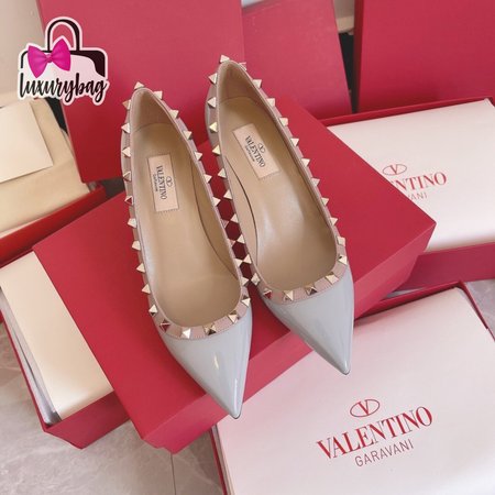 Valentino Garavani Grey & Pink Valentino Garavani Rockstud Heels