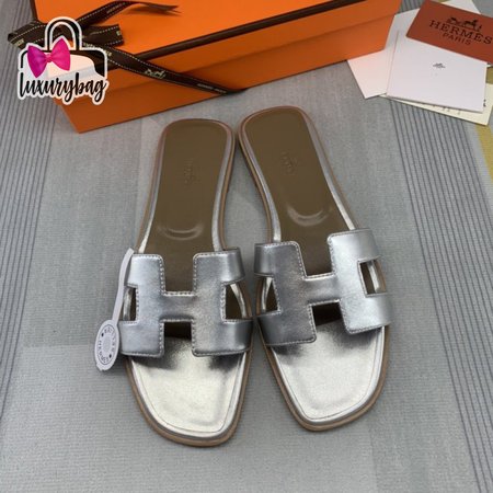 Hermes Sandal Silver Leather