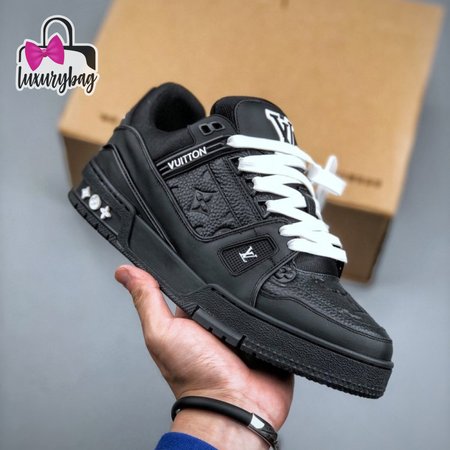 trainer black embossed monogram