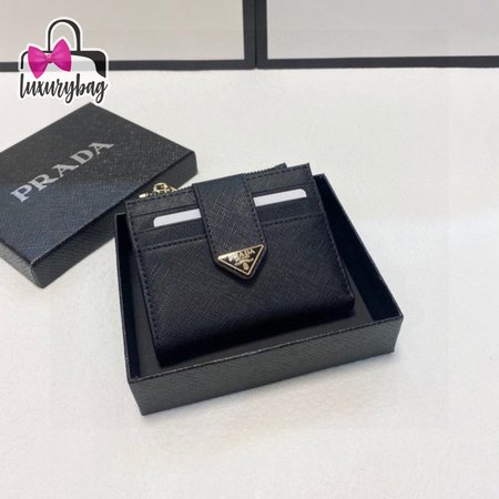 Prada Saffiano And Leather Card Holder