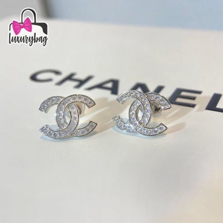 Chanel Silver & Crystal Earrings