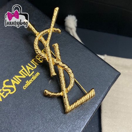 Saint Laurent YSL Snake Textured Brooch