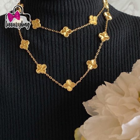 Van Cleef & Arpels Vintage 18K Yellow Gold Alhambra Necklace