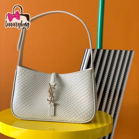 YSL White Le 5 A 7 Hobo Bag