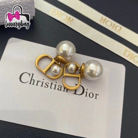 Dior CD Pearl Stud Earrings