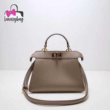 Fendi Peekaboo Iseeu Small Dove Gray Leather Bag