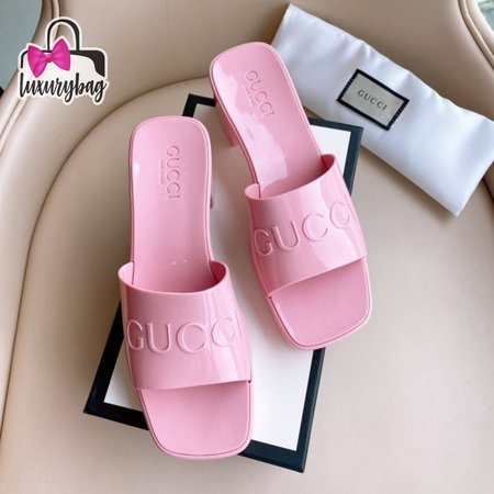 Gucci 60mm Slide Sandal Pink Rubber