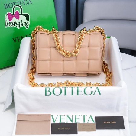 Bottega Veneta Almond Maxi Intrecciato Leather Chain Cassette Bag