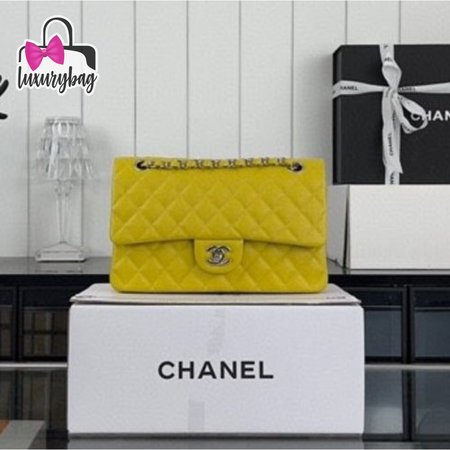 Chanel Yellow Quilted Caviar Leather Maxi Classic Double Flap Bag