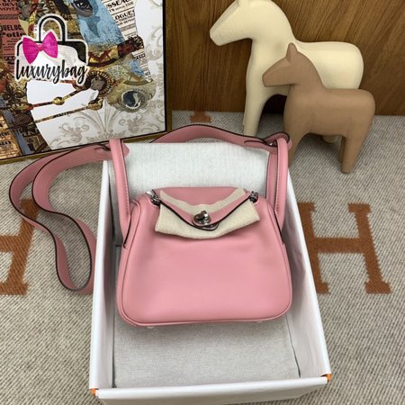 Hermes Lindy 26 Veau Swift Leather 3Q Rose Sakura Palladium Hardware 2016