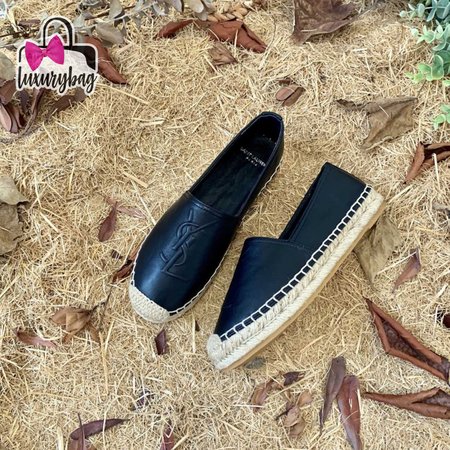 Saint Laurent Black Espadrilles With Logo