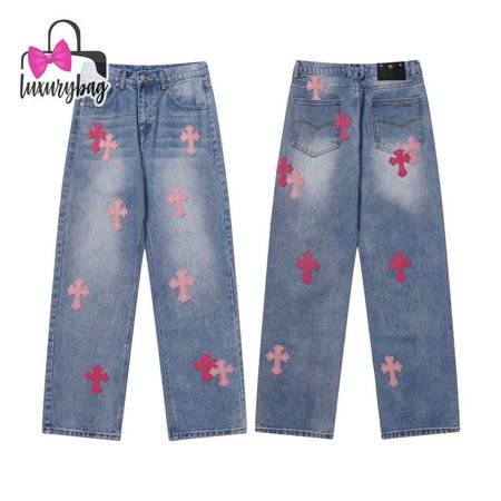 Chrome Hearts Levi's Pink Cross Patch Jeans