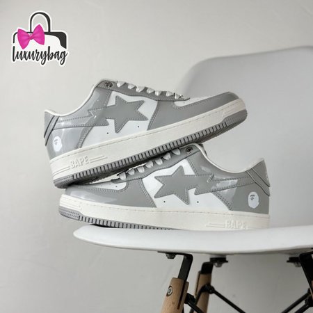 A Bathing Ape Bape Sta Patent Leather White Grey (2023)