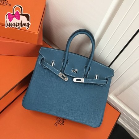 Hermes Blue Birkin Handmade Bag