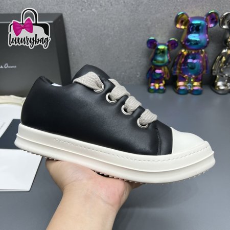 Rick Owens Jumbo Lace Padded Sneaks Low Black Milk