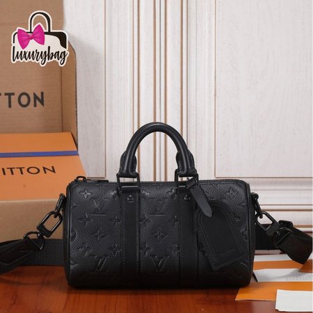 Keepall Bandouliere 25 Monogram Embossed Black