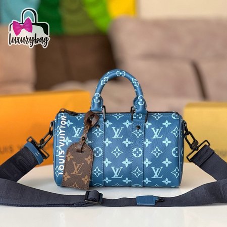 Blue Monogram Keepall 25cm