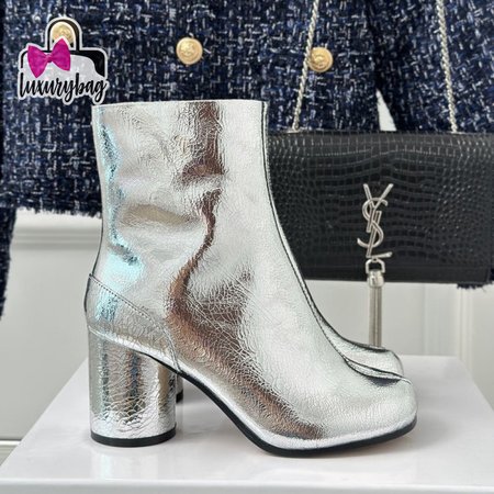 Maison Margiela Silver Metallic Ankle Boots