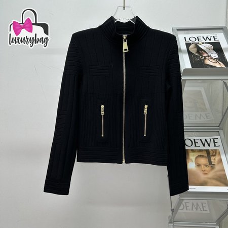 Balmain Black Zip Cardigan