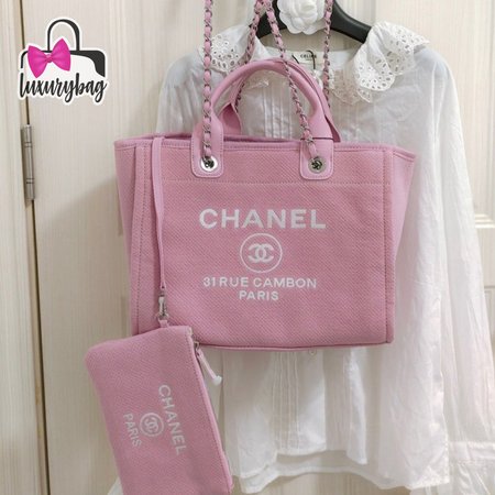 Chanel Deauville Shopping Bag Pink