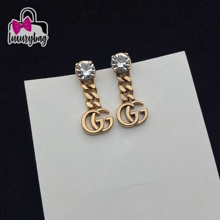 GUCCI Crystal Double G Earrings