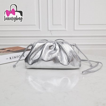 Bottega Veneta Mini Pouch Silver