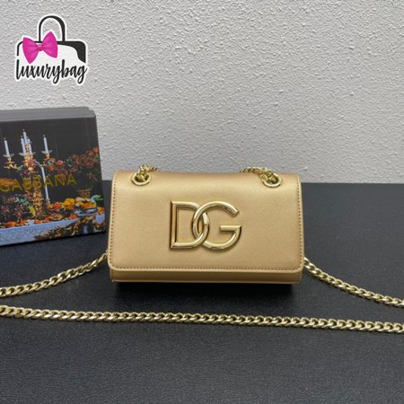 Dolce & Gabbana Calfskin 3.5 Clutch Gold