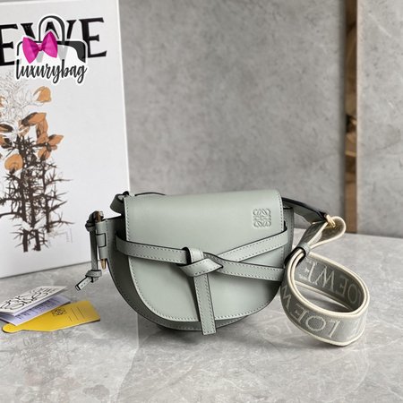 Loewe Mini Gate Bag In Soft Calfskin And Jacquard