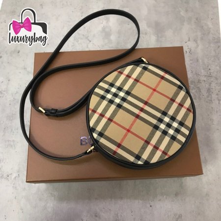 Burberry Vintage Check And Leather Louise Bag Archive Beige/Black 80580051