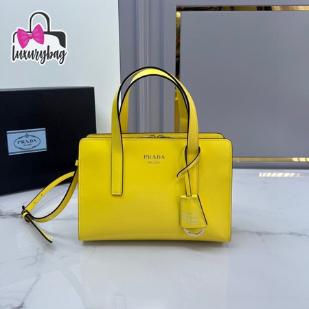 Prada Re-Edition 1995 Brushed-Leather Mini Handbag Yellow 1BA357