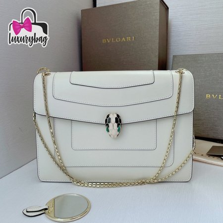 Bvlgari Serpenti Forever Shoulder Bag White 290265