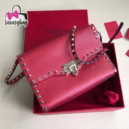 Valentino Small Rockstud Grainy Calfskin Crossbody Bag Rose Violet WB0181VSF_M24