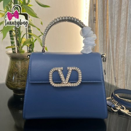 Valentino Small Vsling Calfskin Handbag With Jewel Handle Ultramarine 1W2B0F53NQG_7E1