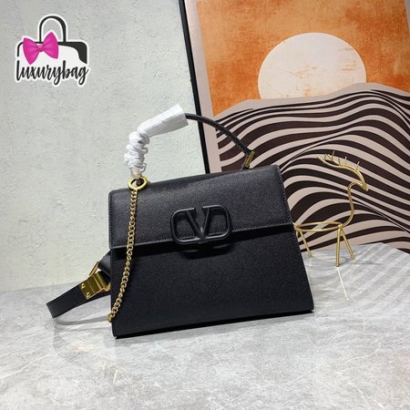 Valentino Small Vsling Grainy Calfskin Handbag Black WB0F53KGW_R82