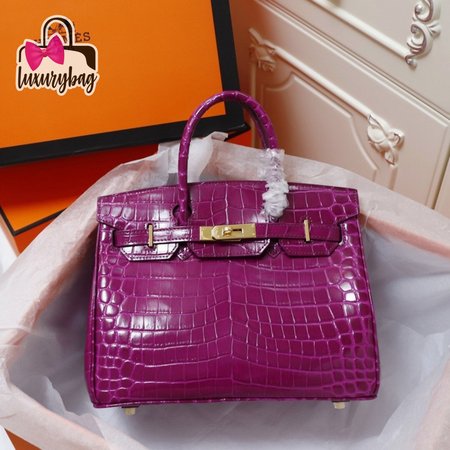 Hermes Birkin 35 Violet Porosus Birkin Bag