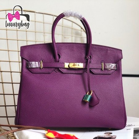 Hermes Birkin HAC Togo 30 Noir Purple