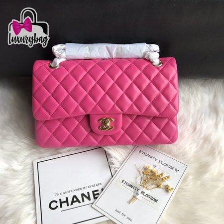 Chanel Classic Double Flap Bag Pink Quilted Lambskin