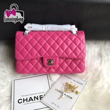 Chanel Classic Double Flap Bag Pink Quilted Lambskin